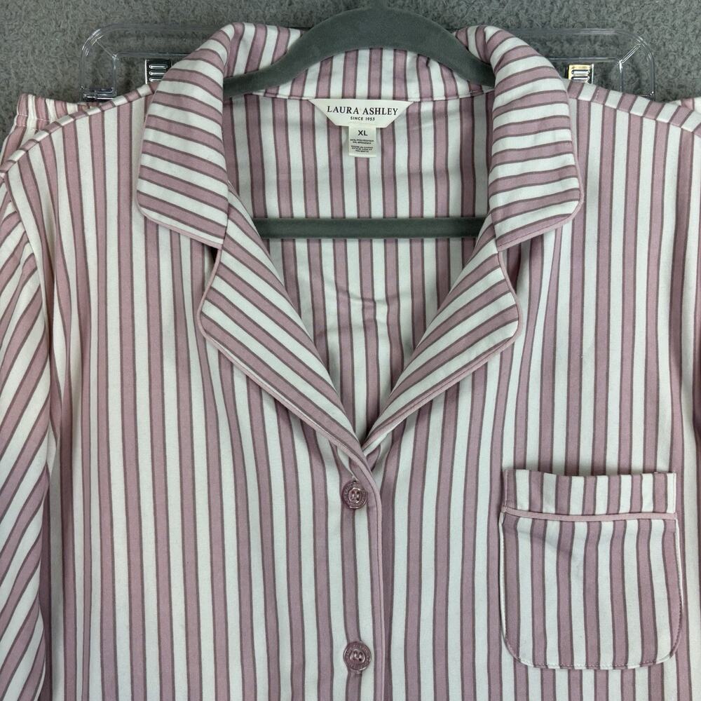 Laura Ashley Pajama Set XL Pink Quiet Luxury Preppy Loungewear Top Pull On Pants - Picture 4 of 12
